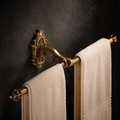 No Drill Antique Brass Swivel Towel Bar, Wall Mounted Towel Rack