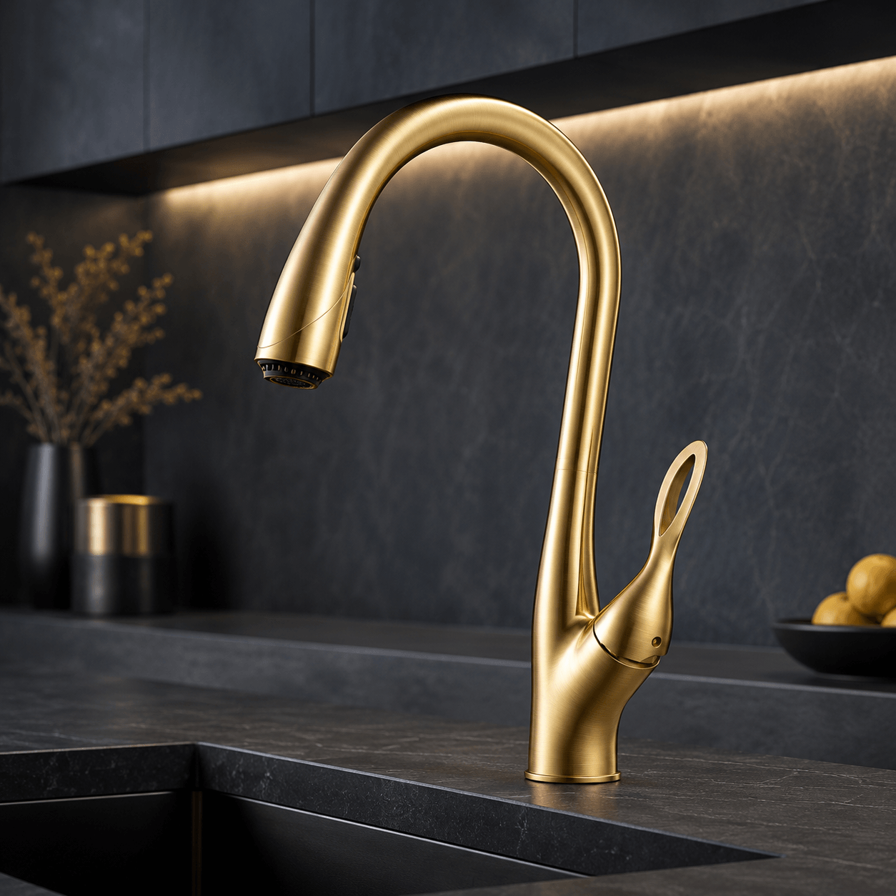 Pull-Down Kitchen Faucet with Sprayer, Single Handle