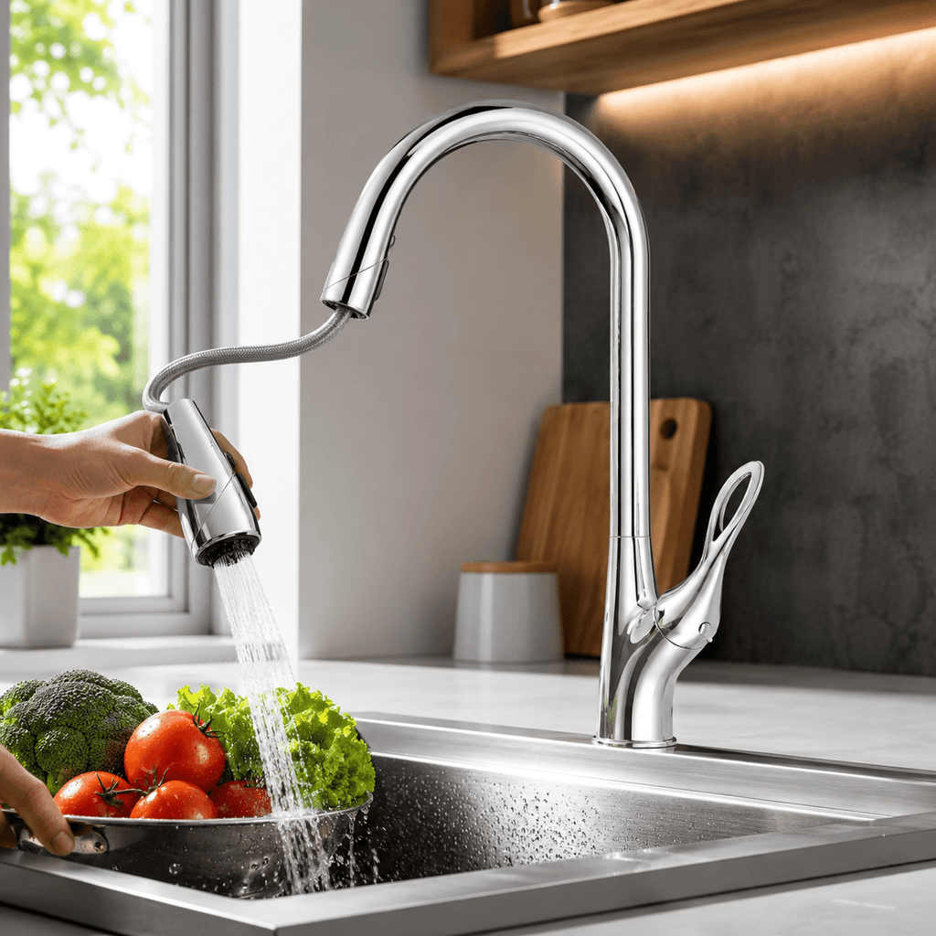 Pull-Down Kitchen Faucet with Sprayer, Single Handle
