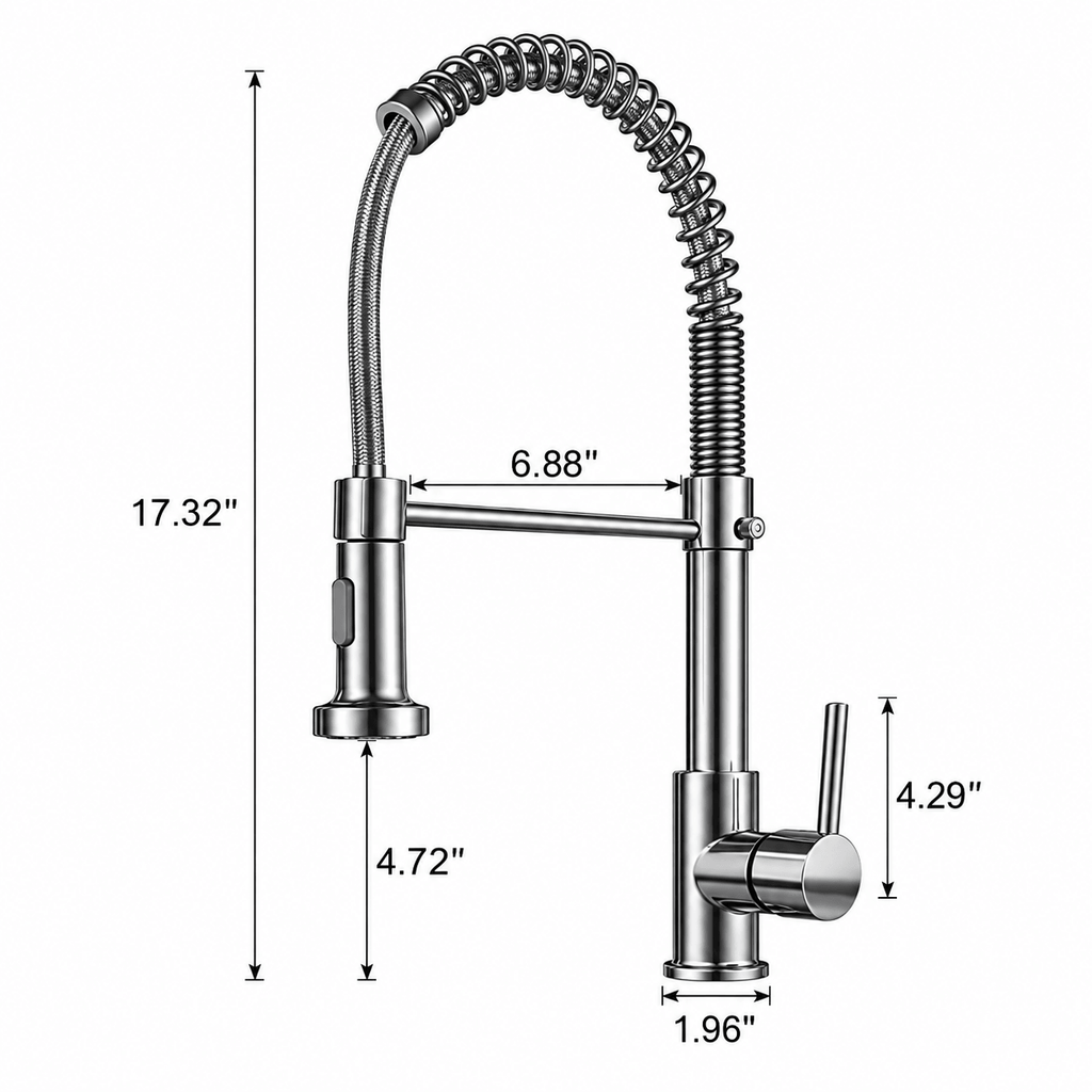 Pull Down Kitchen Faucet with Sprayer, Single Handle High Arc