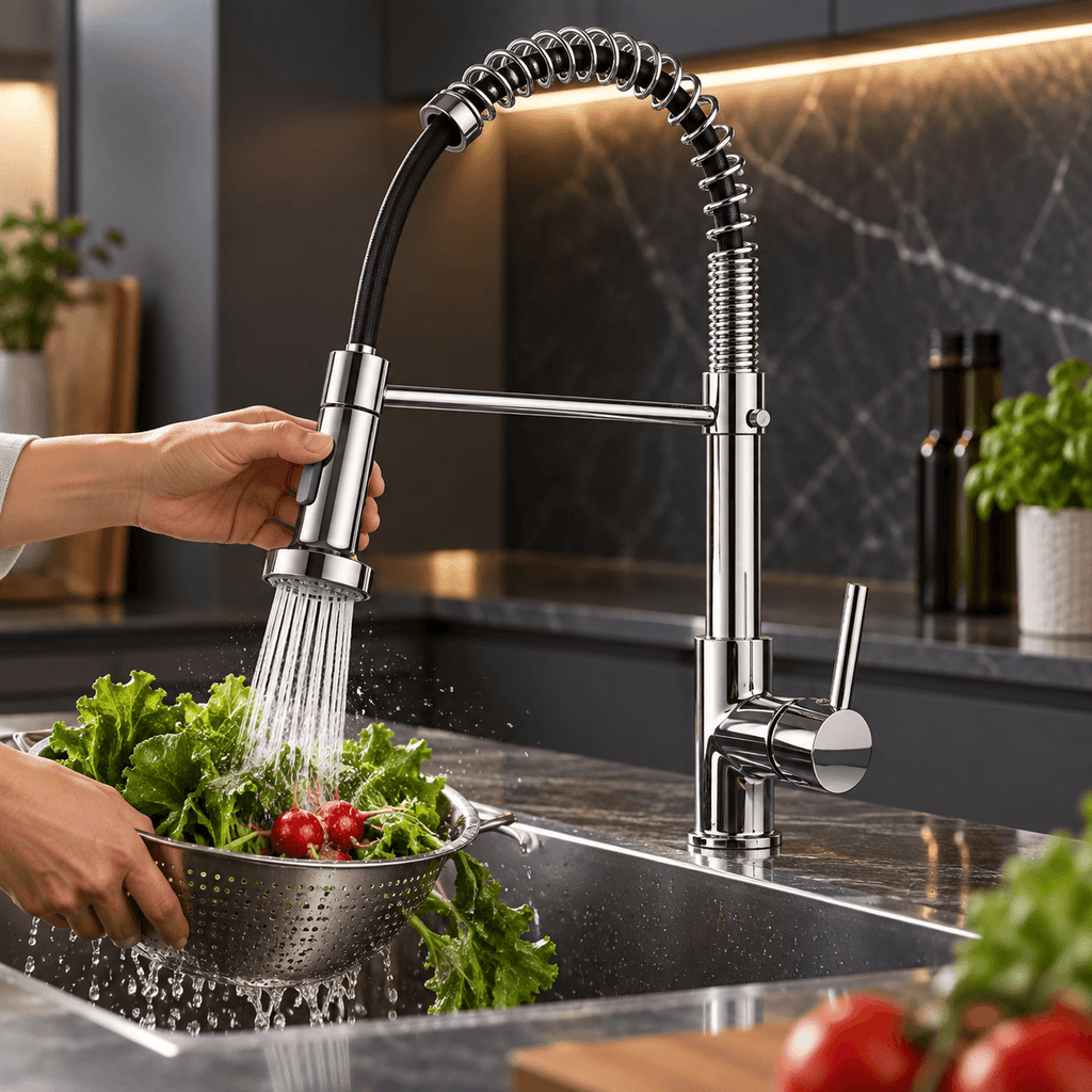 Pull Down Kitchen Faucet with Sprayer, Single Handle High Arc