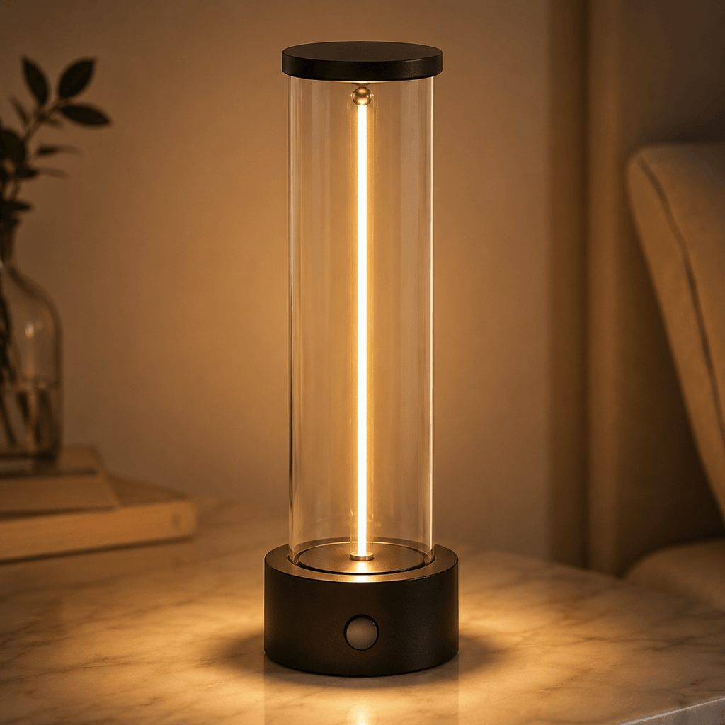 Rechargeable Cordless Table Lamp – Dimmable Touch Glass LED Lamp