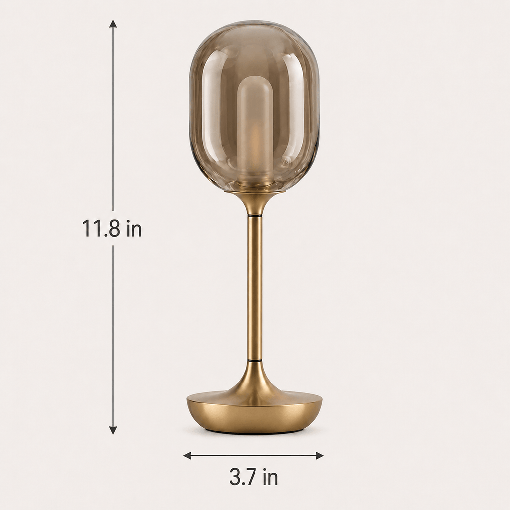 Rechargeable Cordless Table Lamp – Dimmable Touch Glass LED Lamp for Dining Table & Bedside