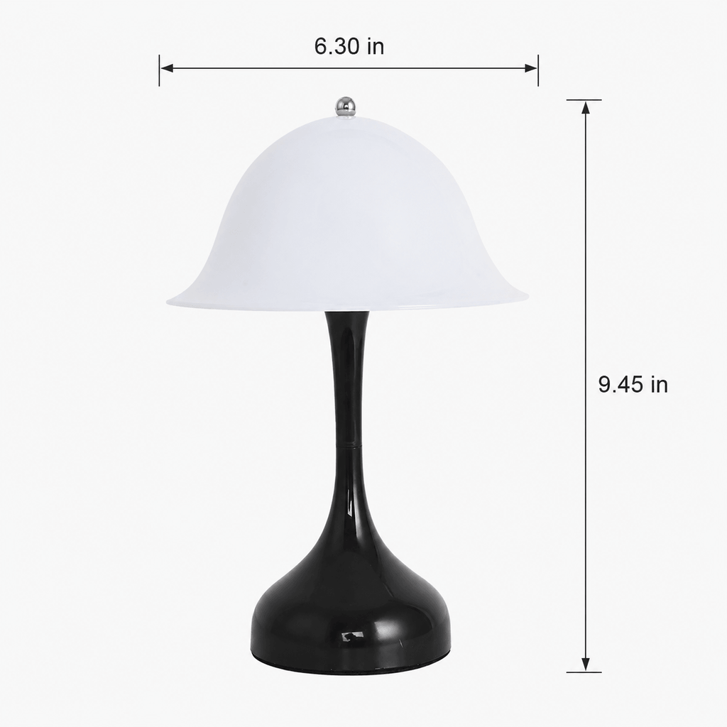 Rechargeable Cordless Table Lamp – Dimmable LED Mushroom Bedside Lamp with USB-C & 3 Color Temperatures