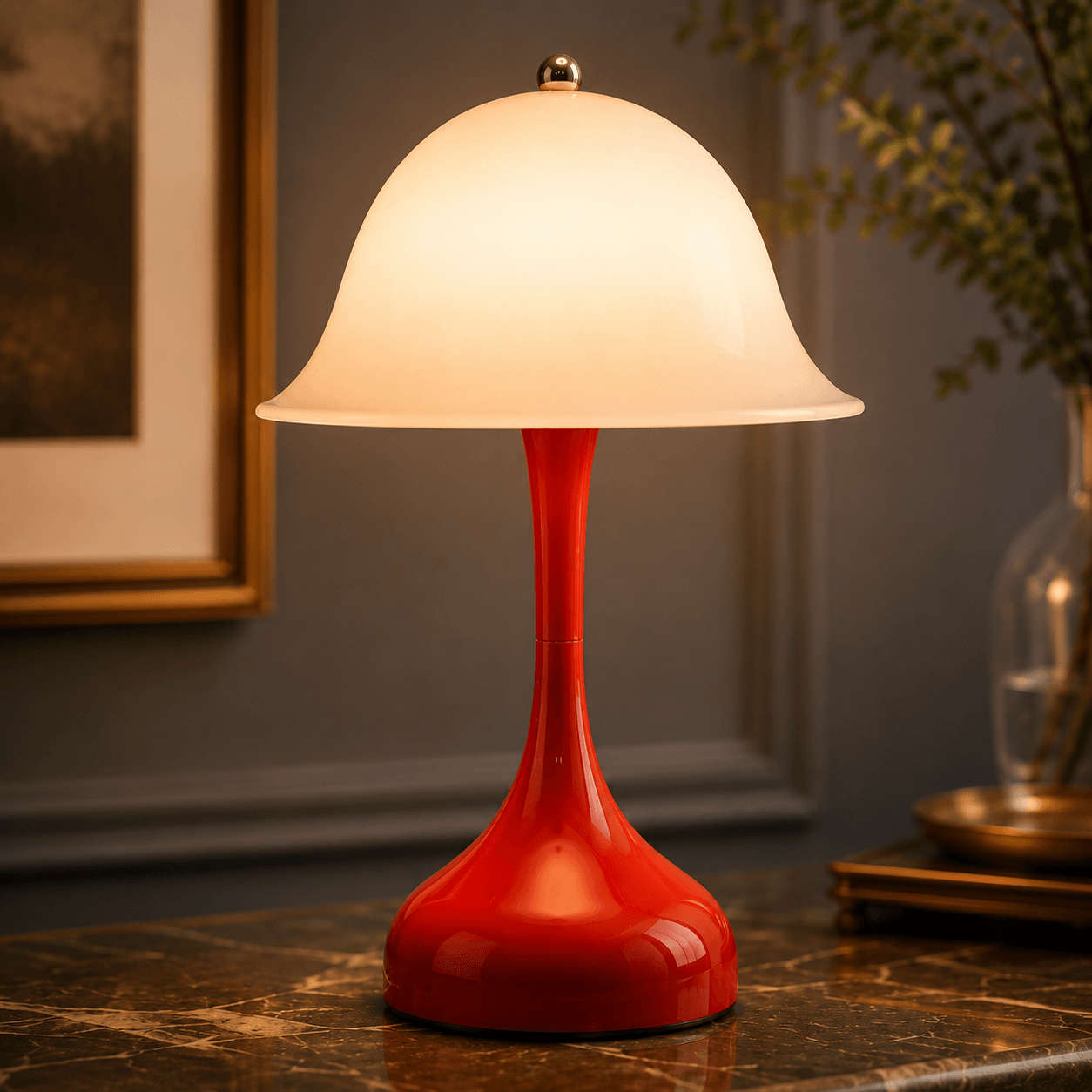 Rechargeable Cordless Table Lamp – Dimmable LED Mushroom Bedside Lamp with USB-C & 3 Color Temperatures