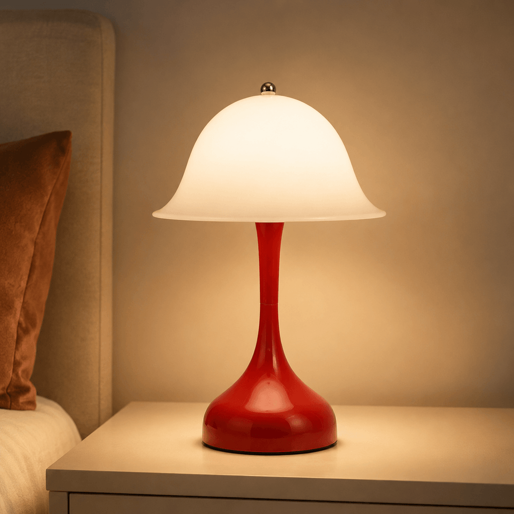Rechargeable Cordless Table Lamp – Dimmable LED Mushroom Bedside Lamp with USB-C & 3 Color Temperatures