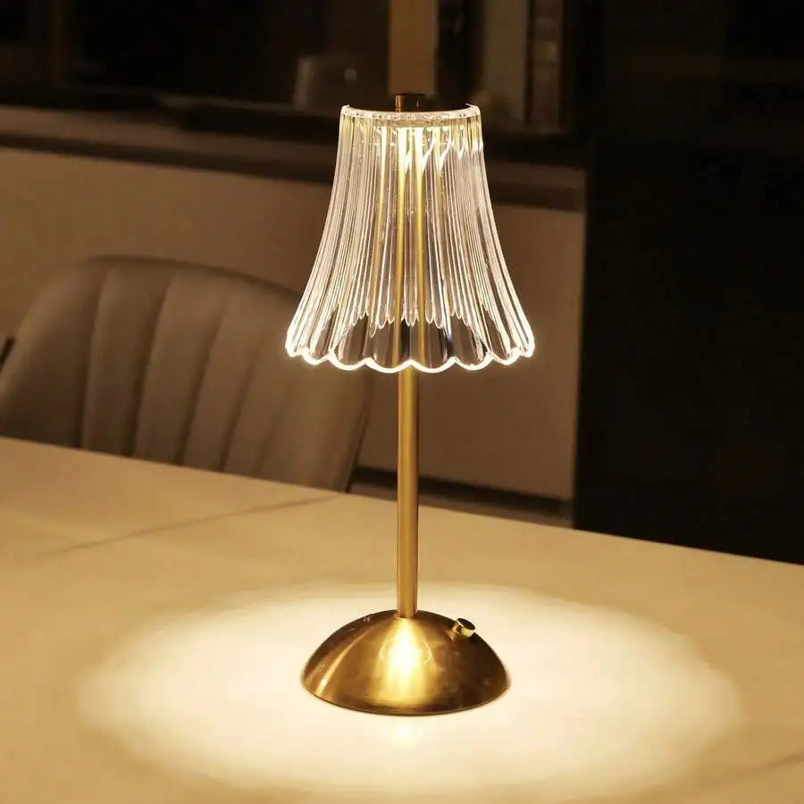 Rechargeable Cordless Table Lamp, Dimmable LED Bedside Nightstand Lamp