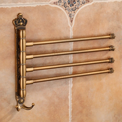 Wall Mounted Towel Rack – 4-Bar Rotating Bathroom Towel Holder