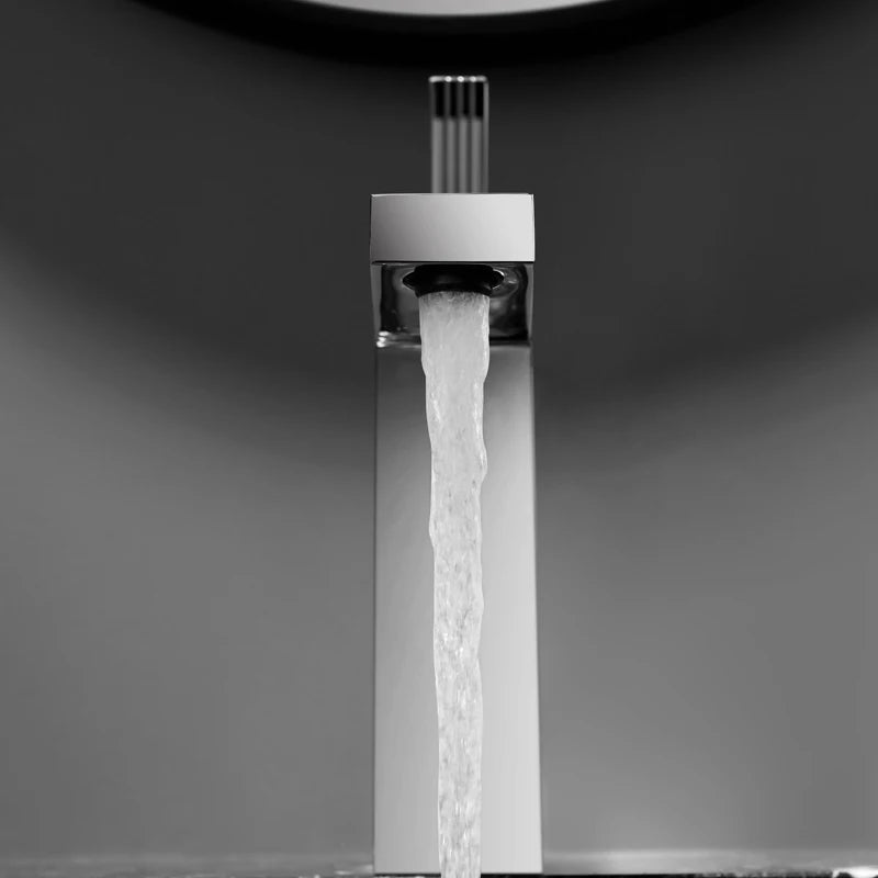 Single Hole Bathroom Faucet Modern Square Sink Faucet Single Handle