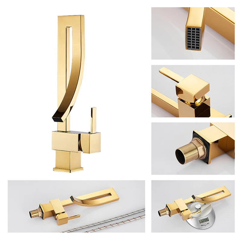 Single Hole Bathroom Faucet Single Handle Waterfall Faucet Sink Faucet