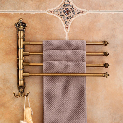 Wall Mounted Towel Rack – 4-Bar Rotating Bathroom Towel Holder