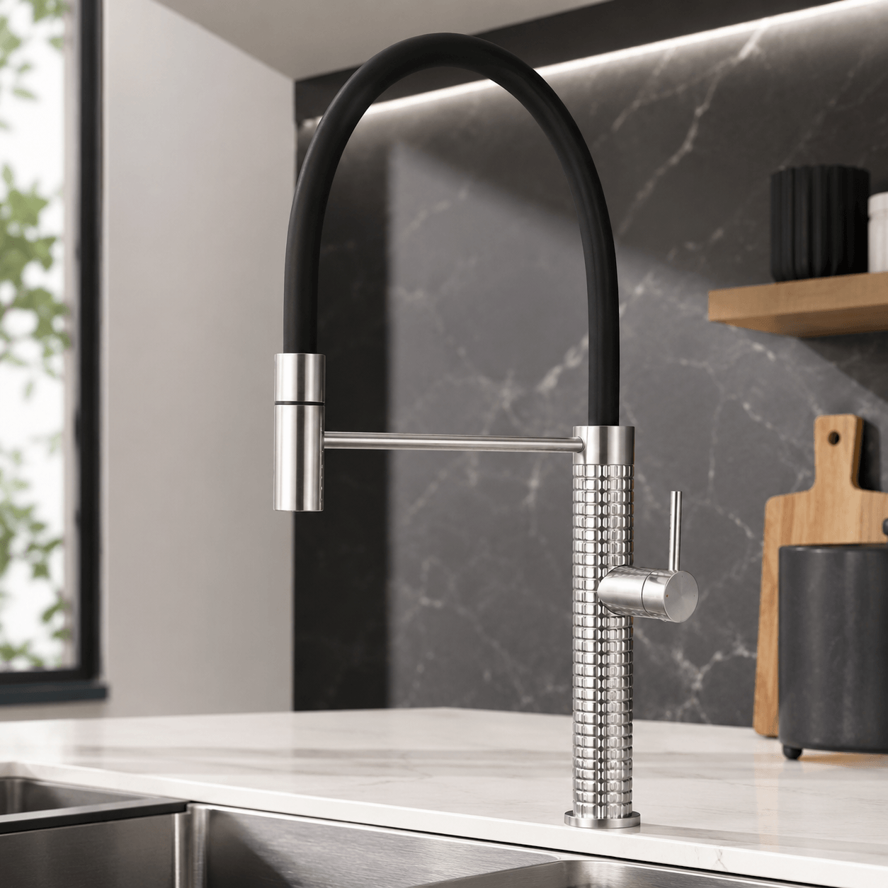 Single Handle Pull Down Kitchen Sink Faucet with Sprayer