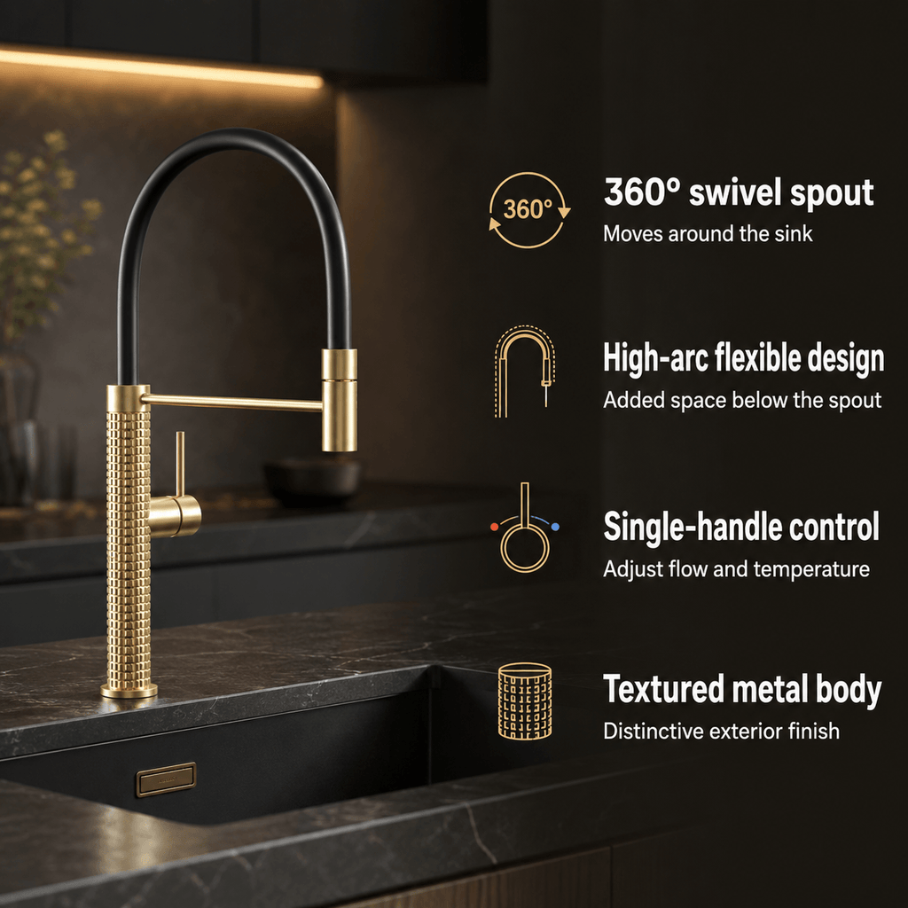 Single Handle Pull Down Kitchen Sink Faucet with Sprayer
