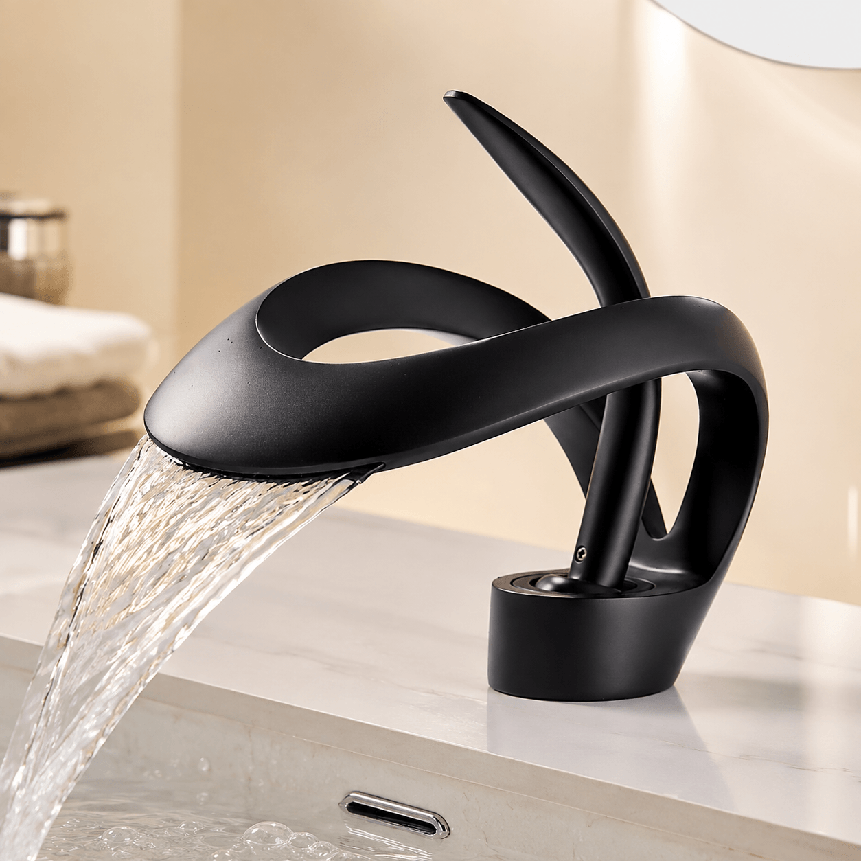 Single Hole Bathroom Faucet Single Handle Modern Waterfall Sink Faucet