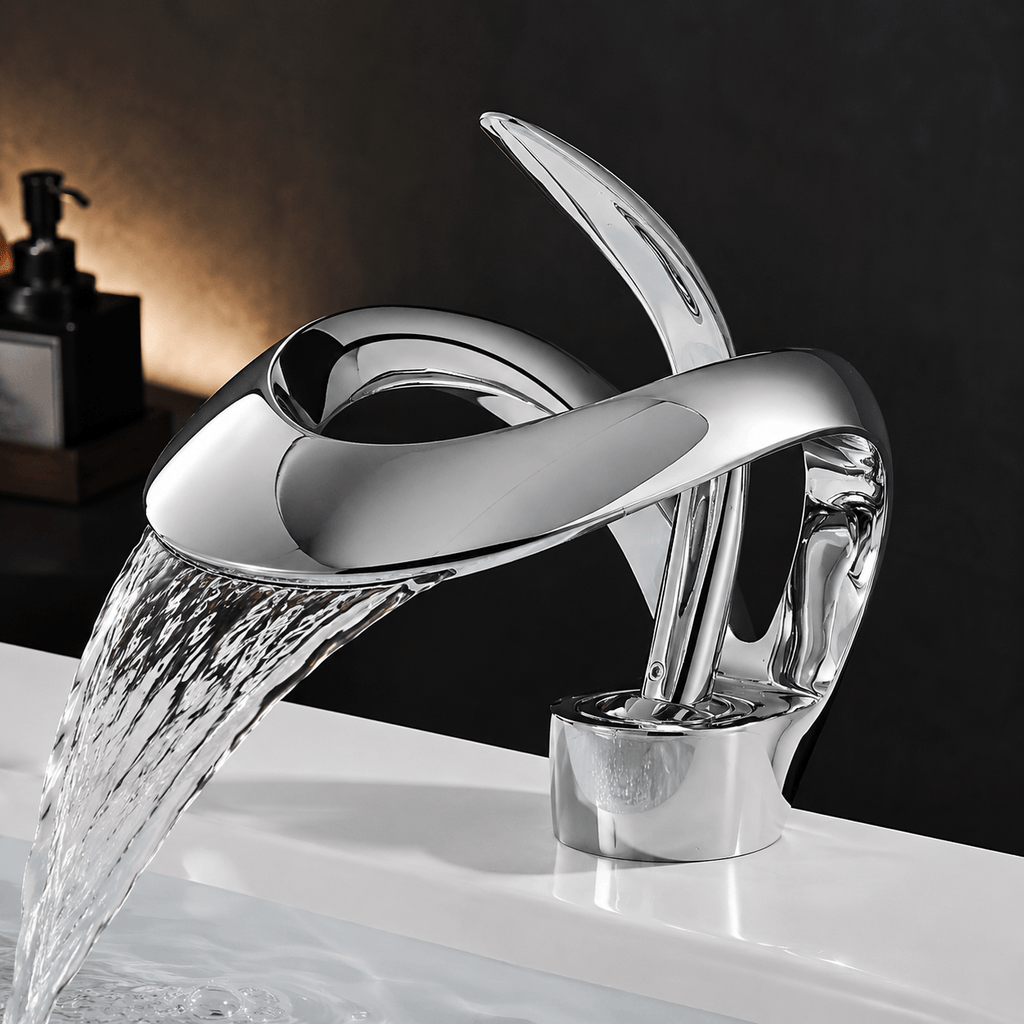 Single Hole Bathroom Faucet Single Handle Modern Waterfall Sink Faucet