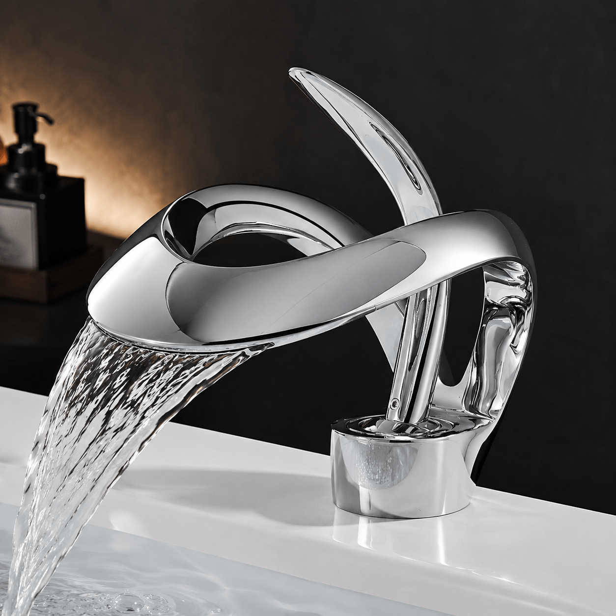 Single Hole Bathroom Faucet Single Handle Modern Waterfall Sink Faucet