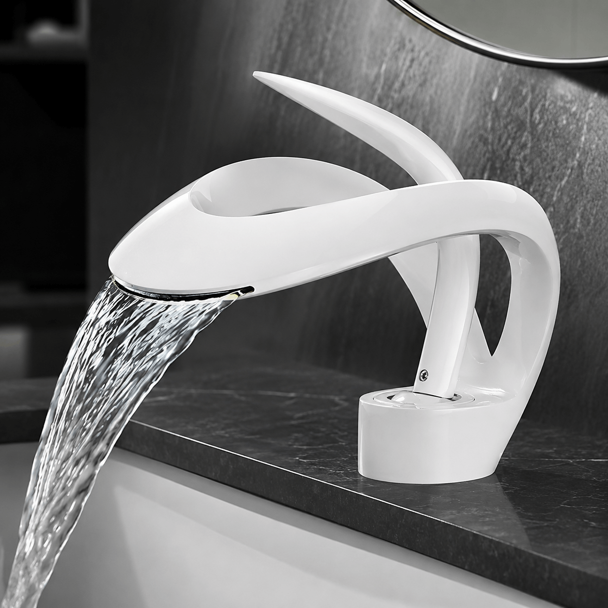 Single Hole Bathroom Faucet Single Handle Modern Waterfall Sink Faucet