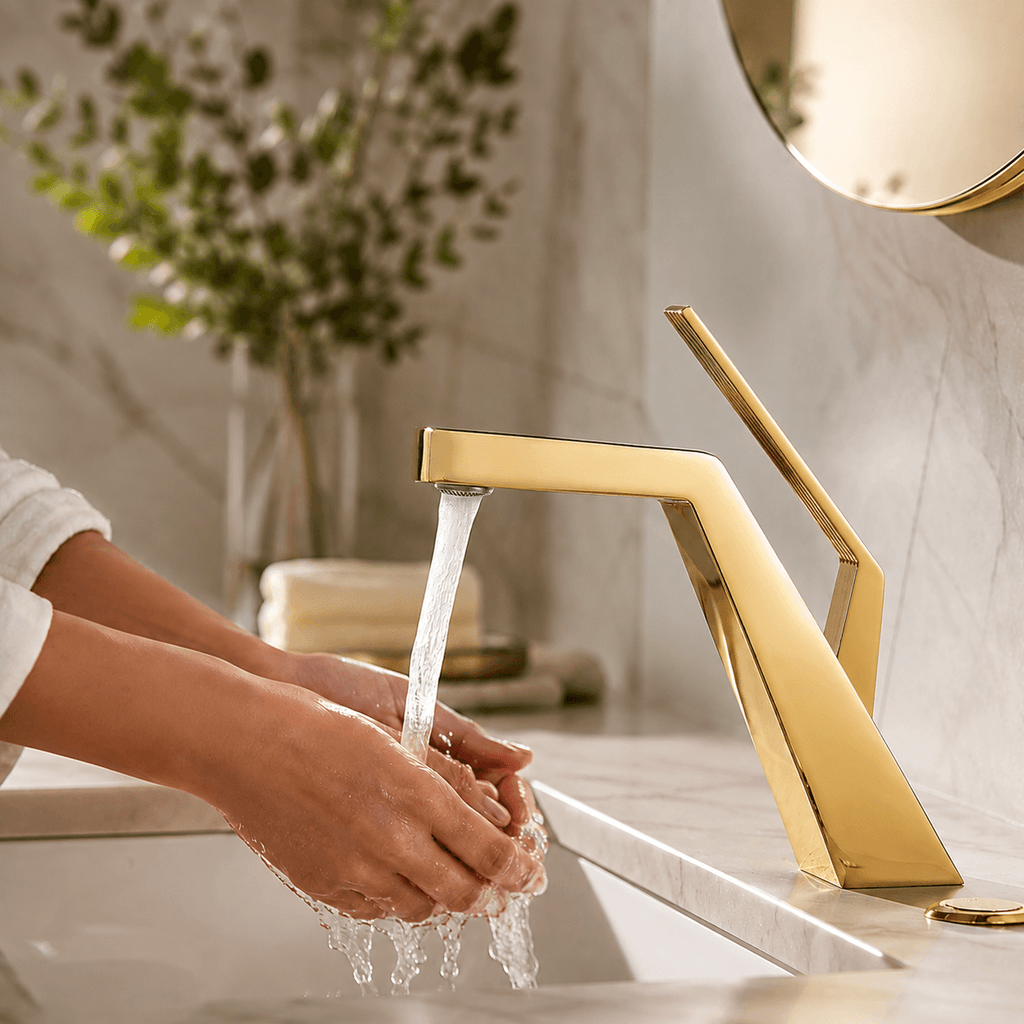 Single Hole Bathroom Faucet Modern Square Sink Faucet Single Handle