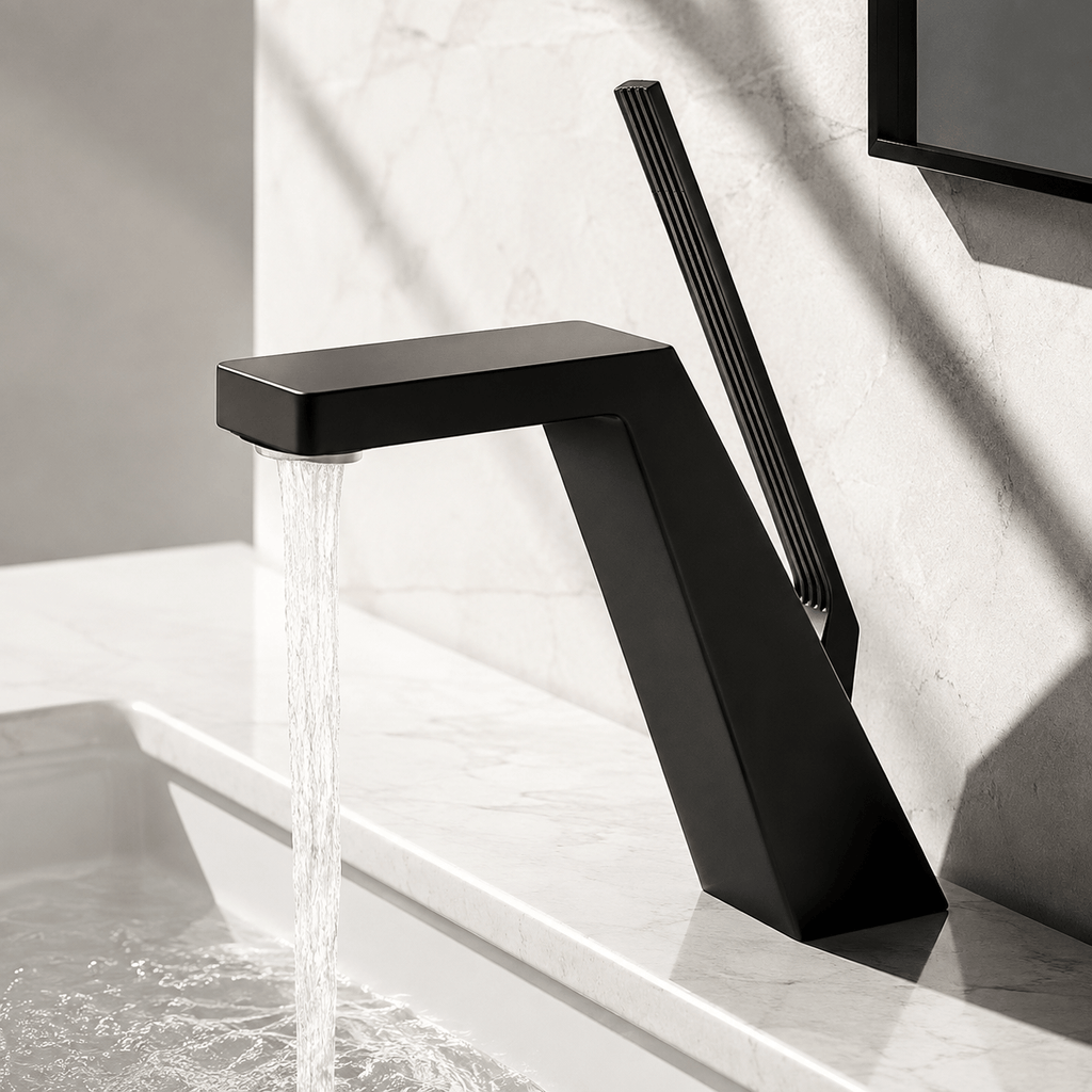 Single Hole Bathroom Faucet Modern Square Sink Faucet Single Handle