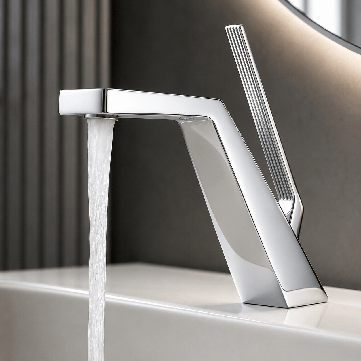 Single Hole Bathroom Faucet Modern Square Sink Faucet Single Handle