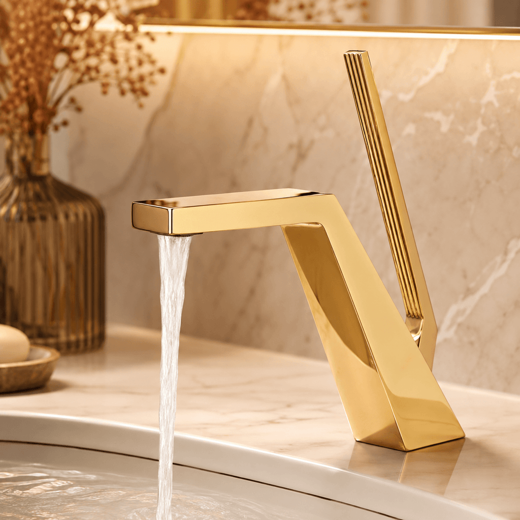 Single Hole Bathroom Faucet Modern Square Sink Faucet Single Handle