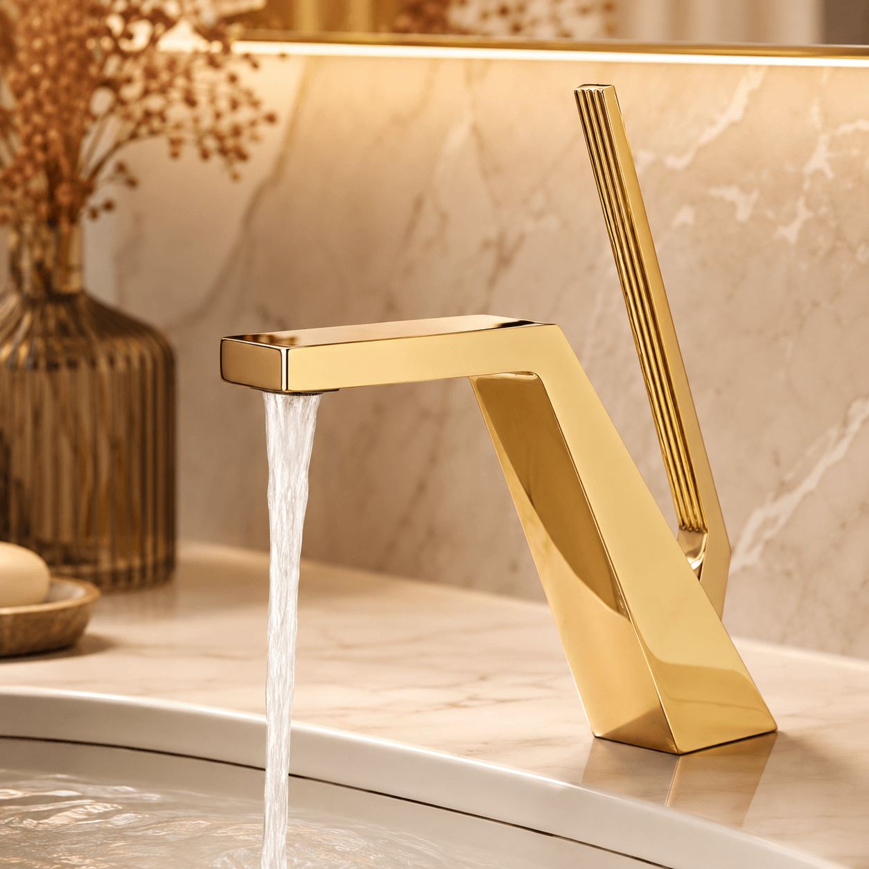 Single Hole Bathroom Faucet Modern Square Sink Faucet Single Handle