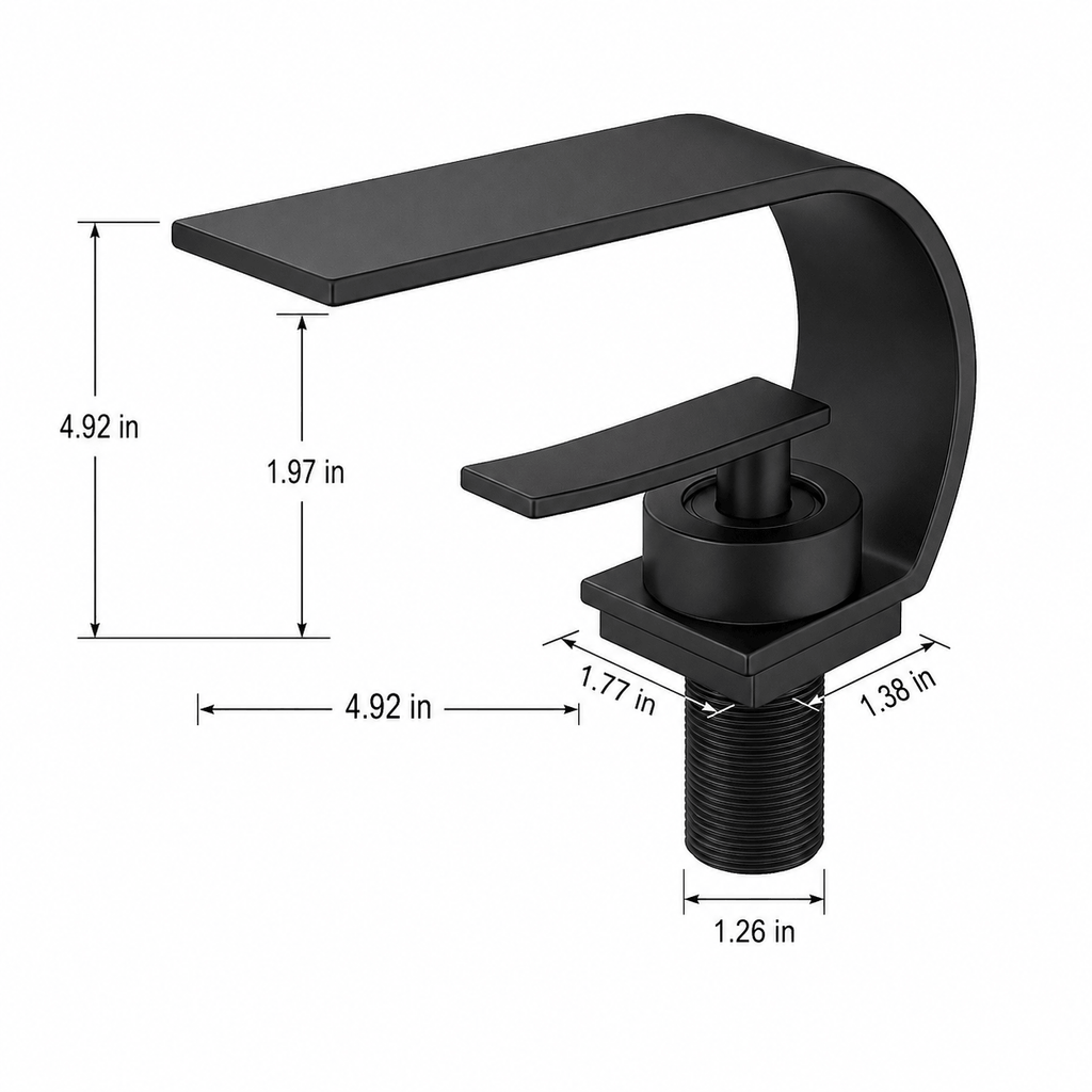 Single Hole Bathroom Faucet Modern Waterfall Sink Faucet Single Handle