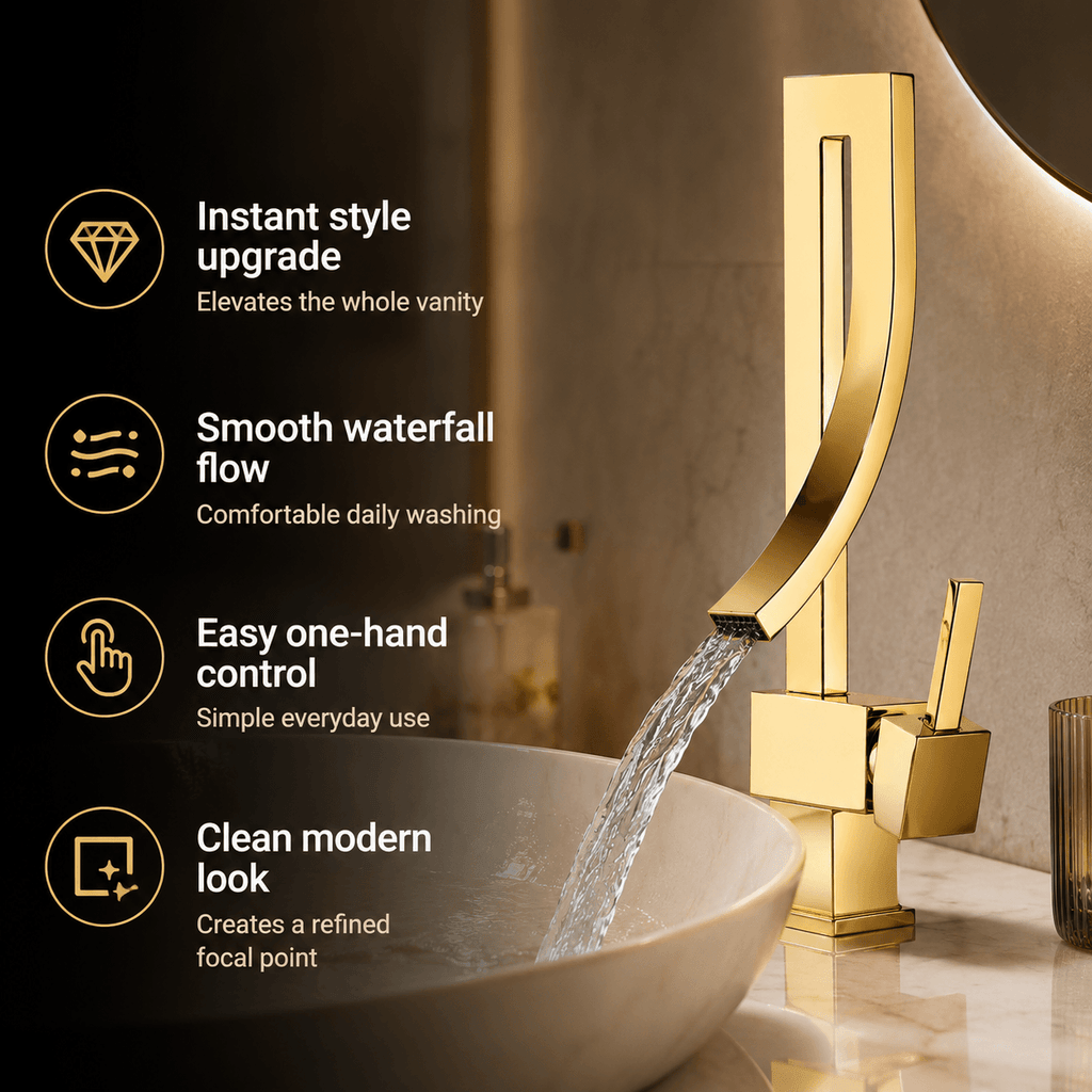 Single Hole Bathroom Faucet Single Handle Waterfall Faucet Sink Faucet