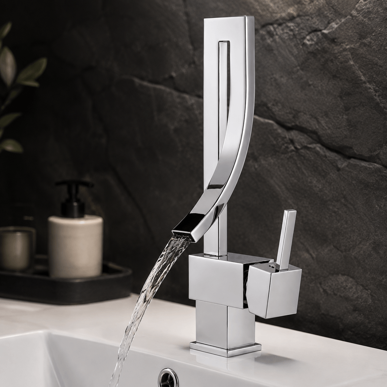 Single Hole Bathroom Faucet Single Handle Waterfall Faucet Sink Faucet