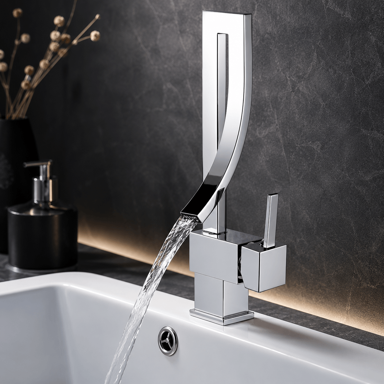 Single Hole Bathroom Faucet Single Handle Waterfall Faucet Sink Faucet