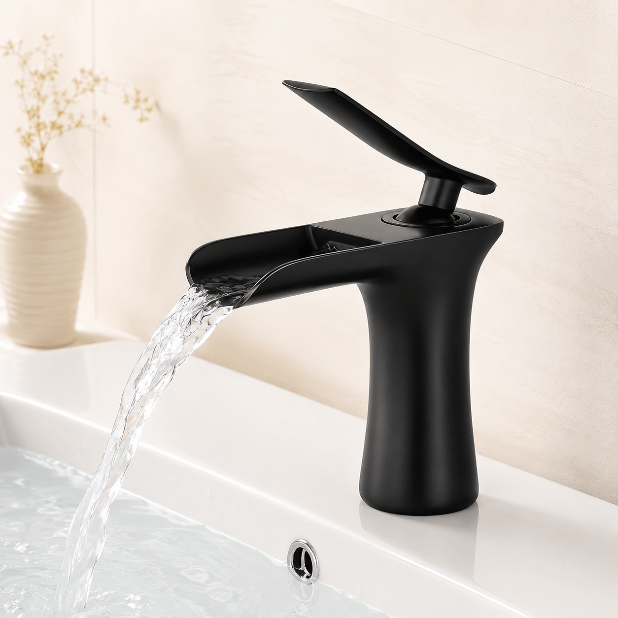 Single Hole Bathroom Faucet Sink Faucet Single Handle Waterfall Faucet