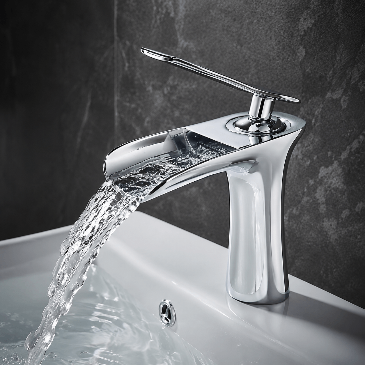 Single Hole Bathroom Faucet Sink Faucet Single Handle Waterfall Faucet