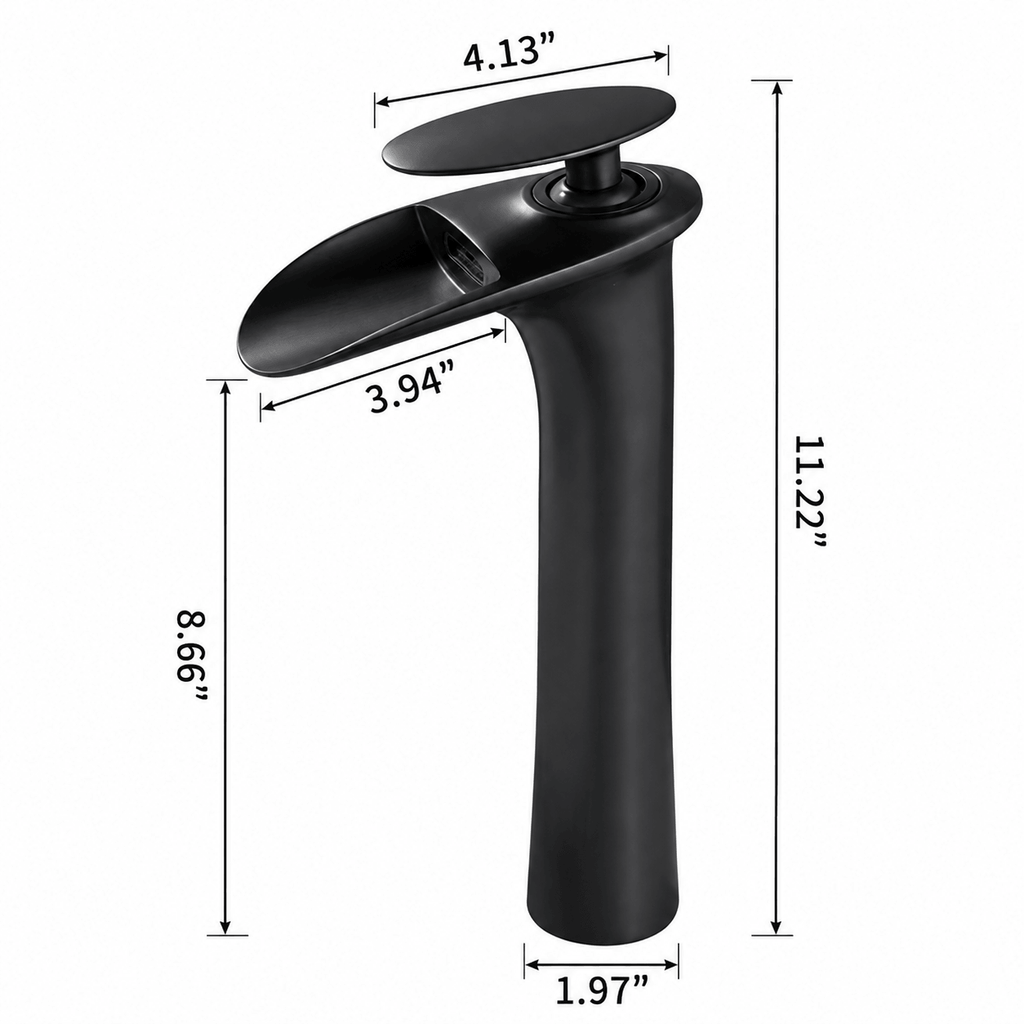 Single Hole Bathroom Faucet Vessel Sink Faucet Single Handle Waterfall
