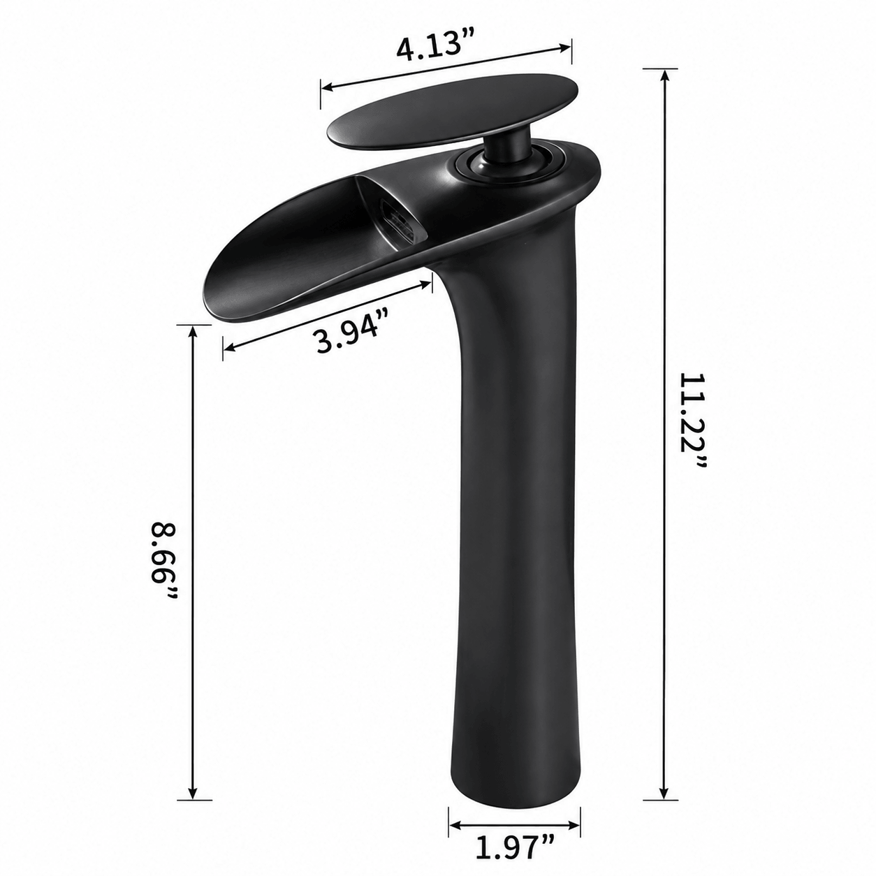 Single Hole Bathroom Faucet Vessel Sink Faucet Single Handle Waterfall