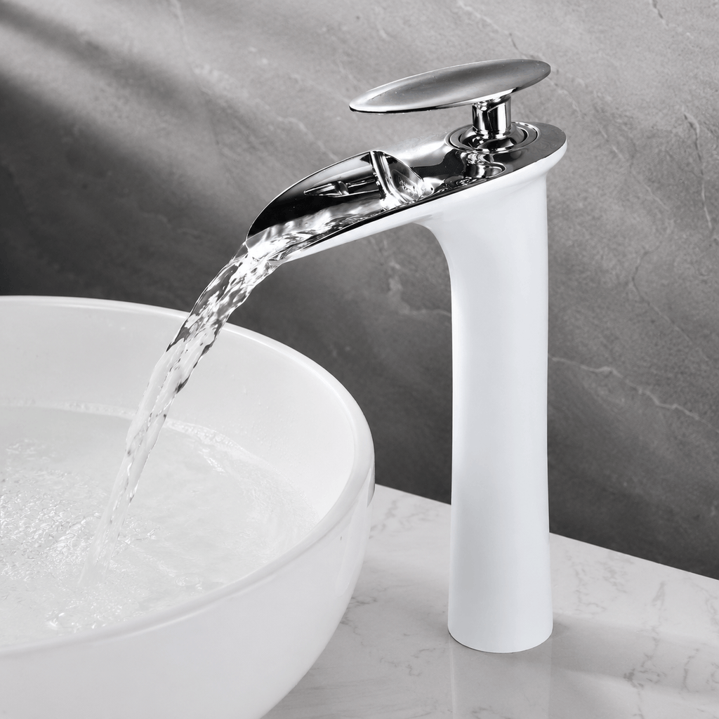 Single Hole Bathroom Faucet Vessel Sink Faucet Single Handle Waterfall
