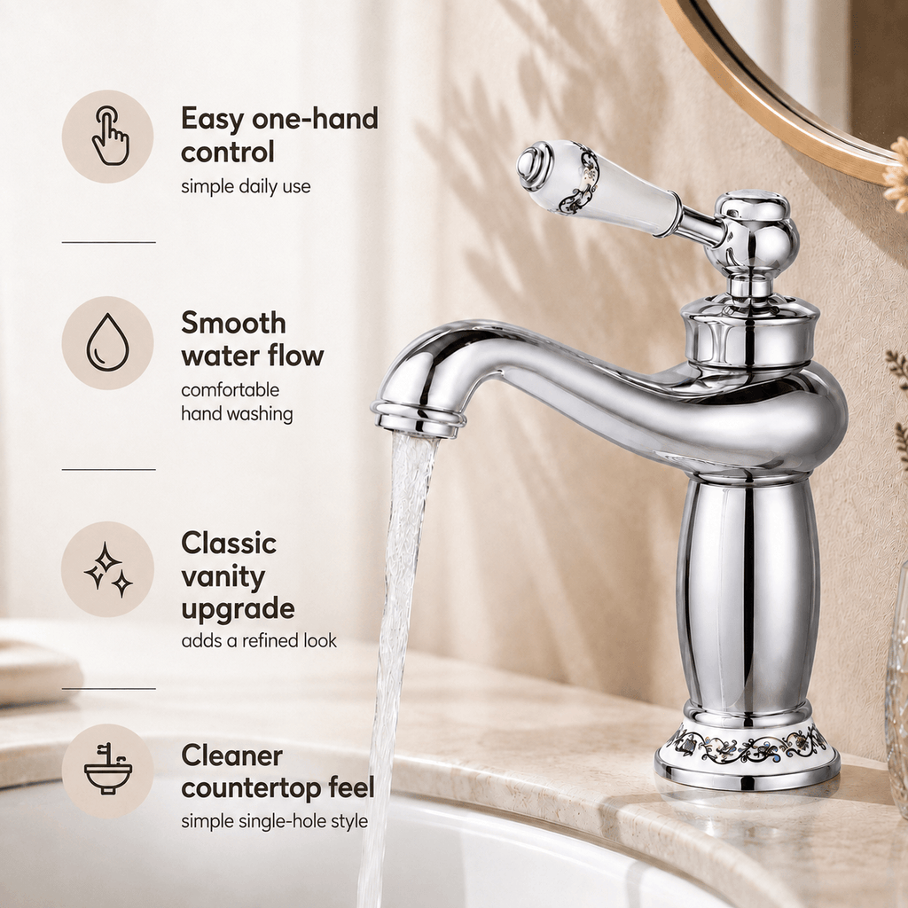 Single Hole Bathroom Faucet Vintage Sink Faucet Single Handle