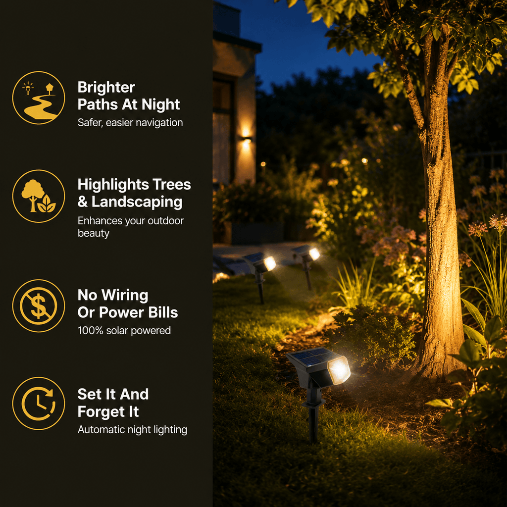 Solar Spot Lights Outdoor – Waterproof Landscape Yard Lights