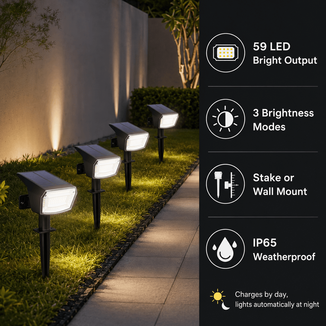 Solar Spot Lights Outdoor – Waterproof Landscape Yard Lights