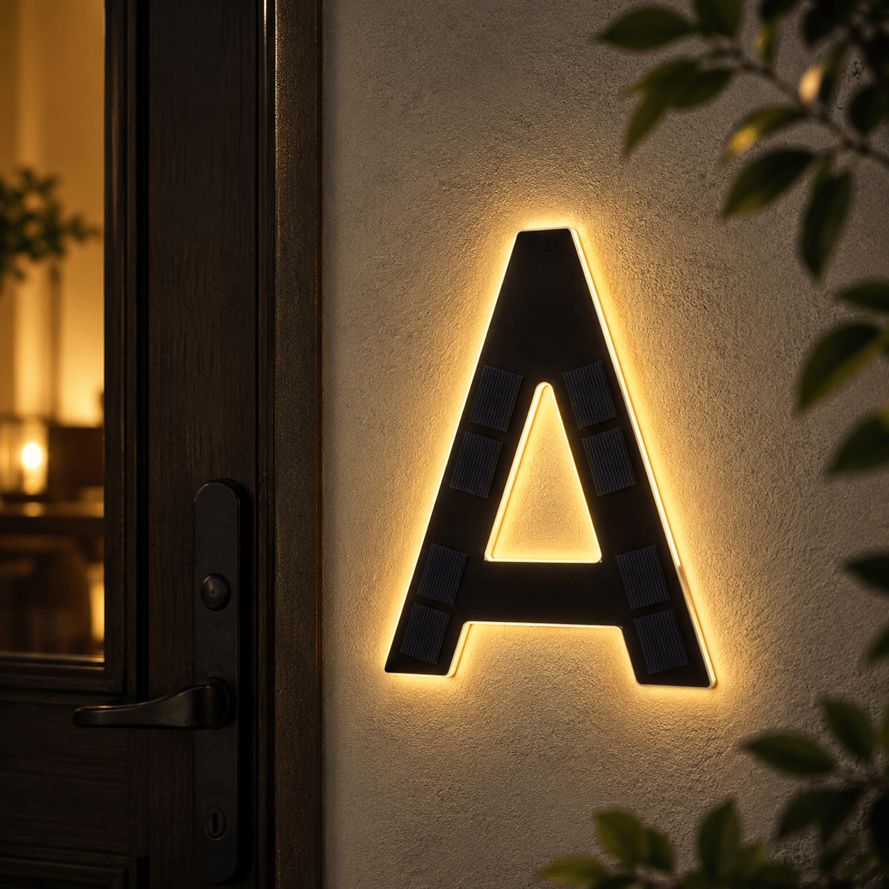 Solar LED House Number Light – Illuminated Address Number Sign for Outdoor Home & Mailbox