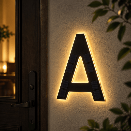 Solar LED House Number Light – Illuminated Address Number Sign for Outdoor Home & Mailbox