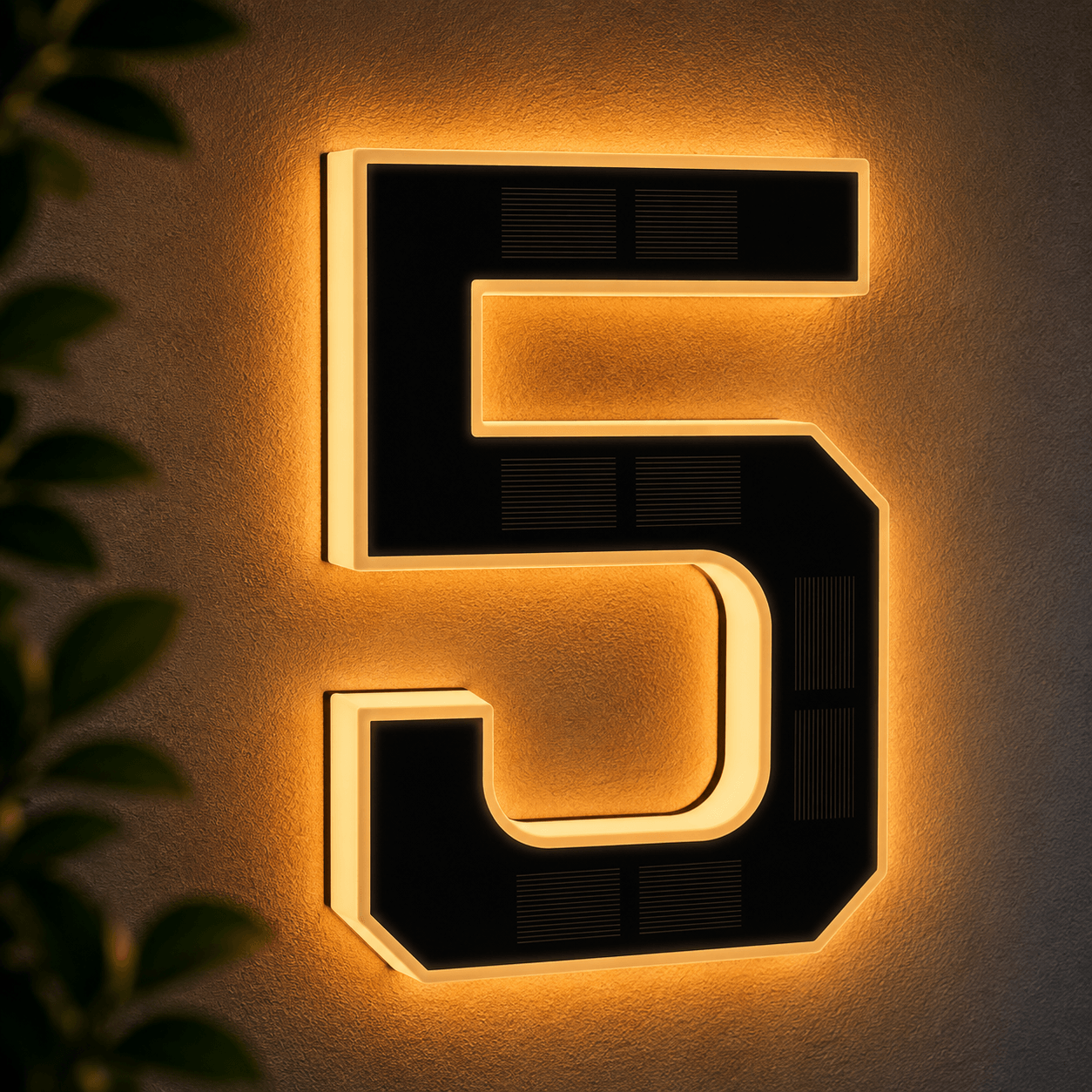 Solar LED House Number Light – Illuminated Address Number Sign for Outdoor Home & Mailbox