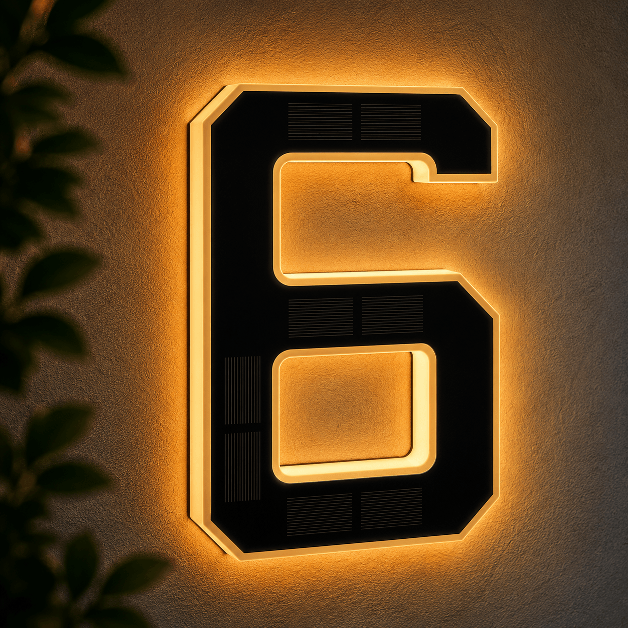 Solar LED House Number Light – Illuminated Address Number Sign for Outdoor Home & Mailbox