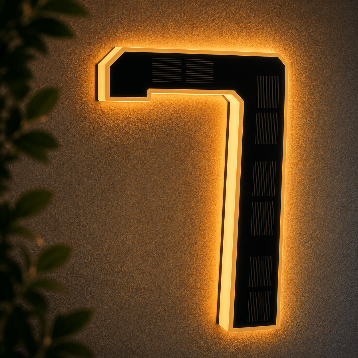 Solar LED House Number Light – Illuminated Address Number Sign for Outdoor Home & Mailbox