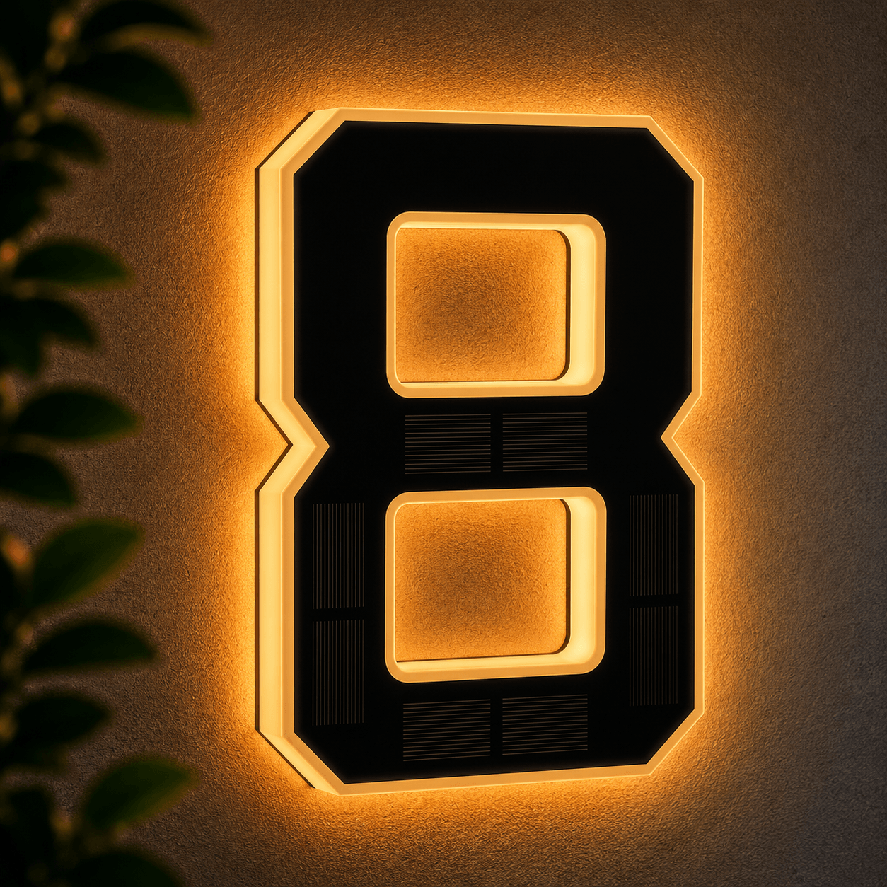 Solar LED House Number Light – Illuminated Address Number Sign for Outdoor Home & Mailbox