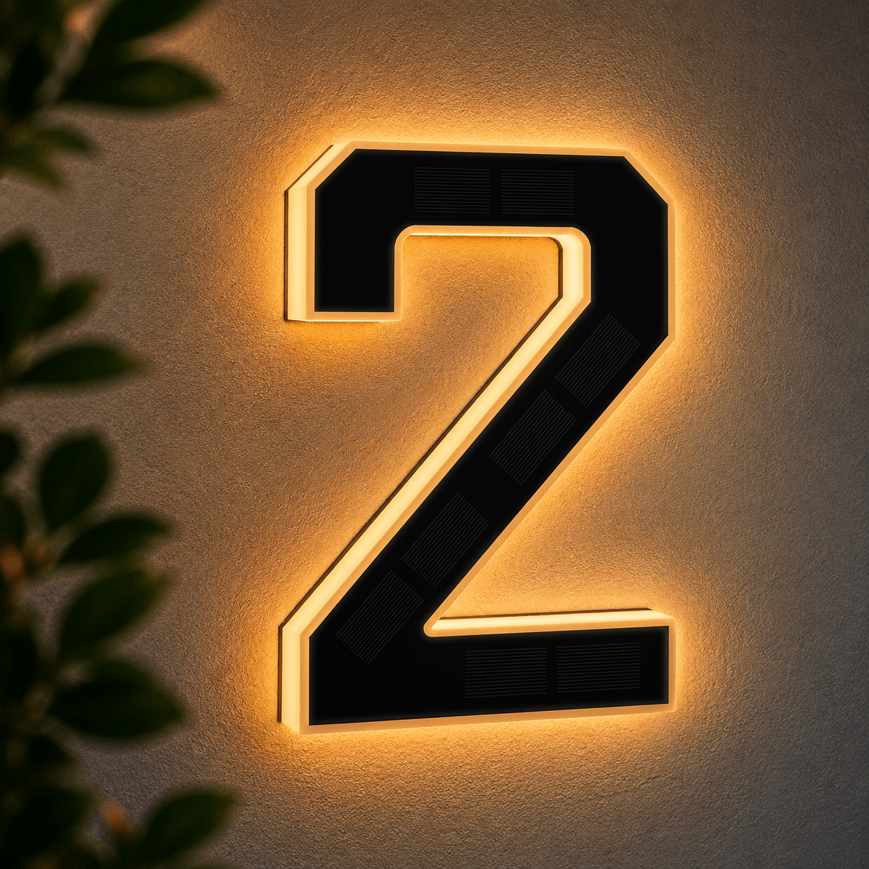 Solar LED House Number Light – Illuminated Address Number Sign for Outdoor Home & Mailbox