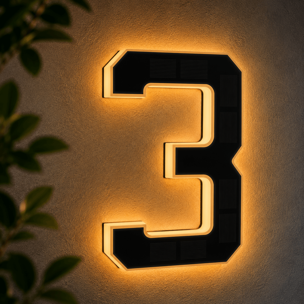 Solar LED House Number Light – Illuminated Address Number Sign for Outdoor Home & Mailbox