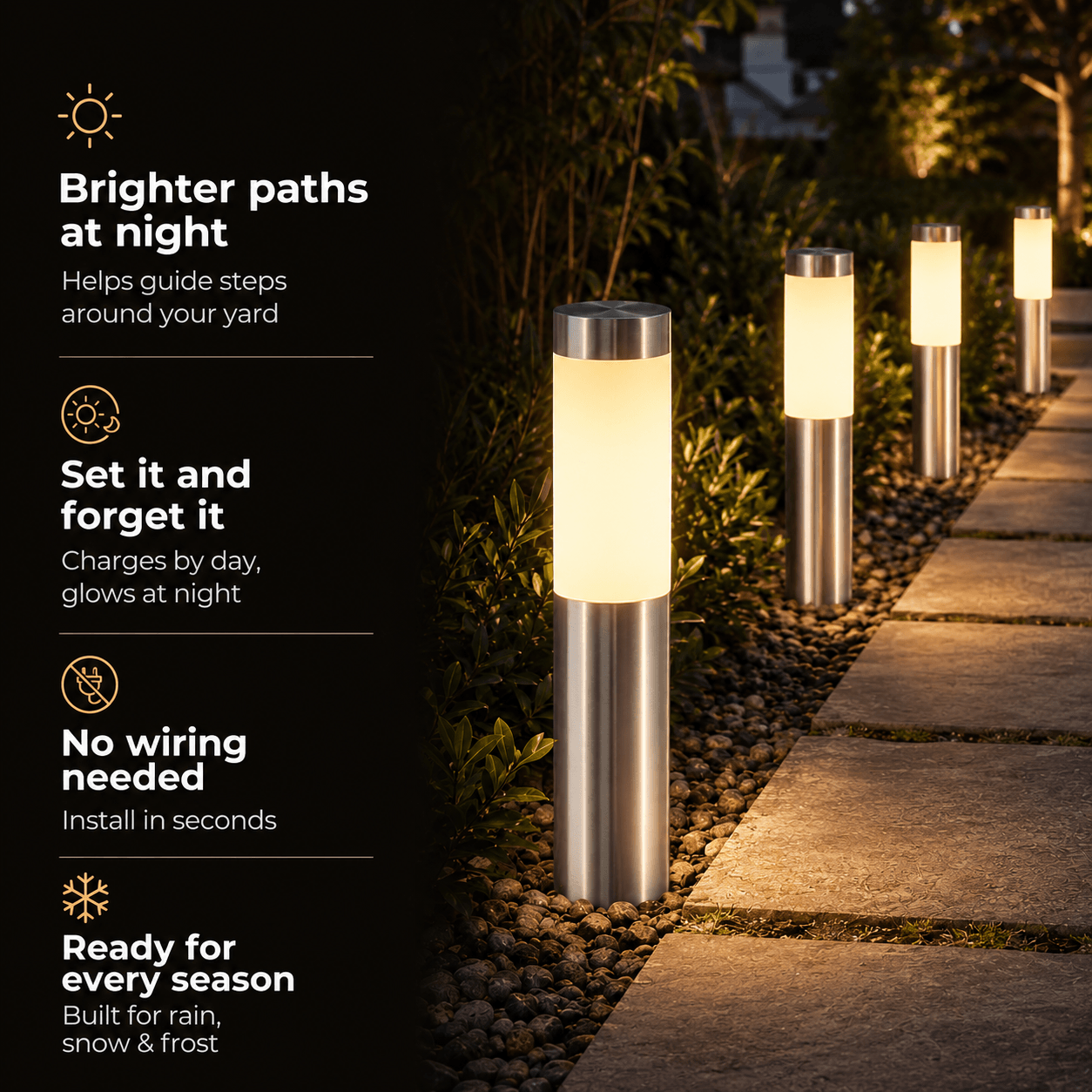 Solar Path Lights Outdoor – Waterproof Garden Walkway Lights
