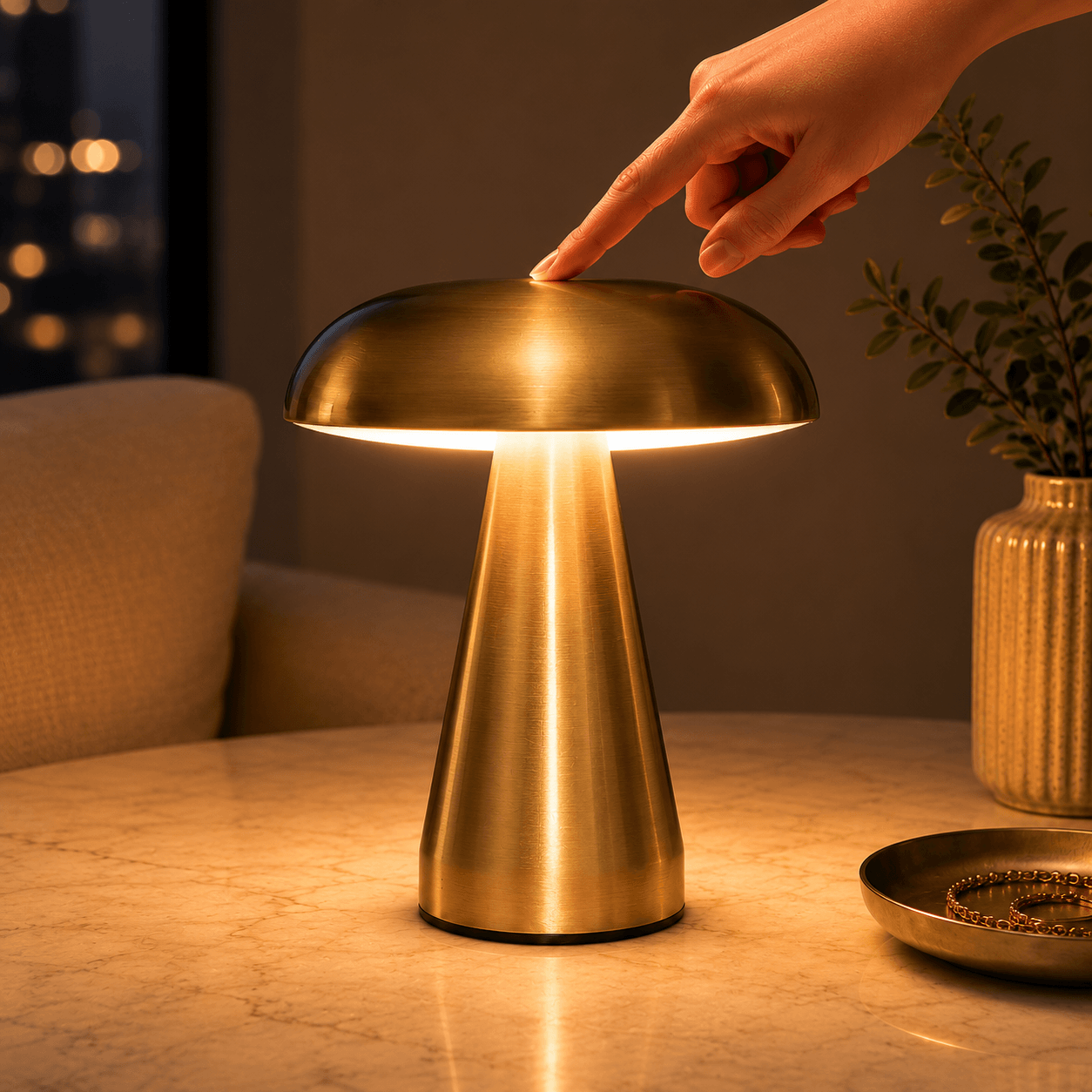Spora Mushroom Table Lamp – Rechargeable Cordless Bedside & Desk Lamp