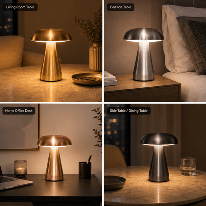 Spora Mushroom Table Lamp – Rechargeable Cordless Bedside & Desk Lamp
