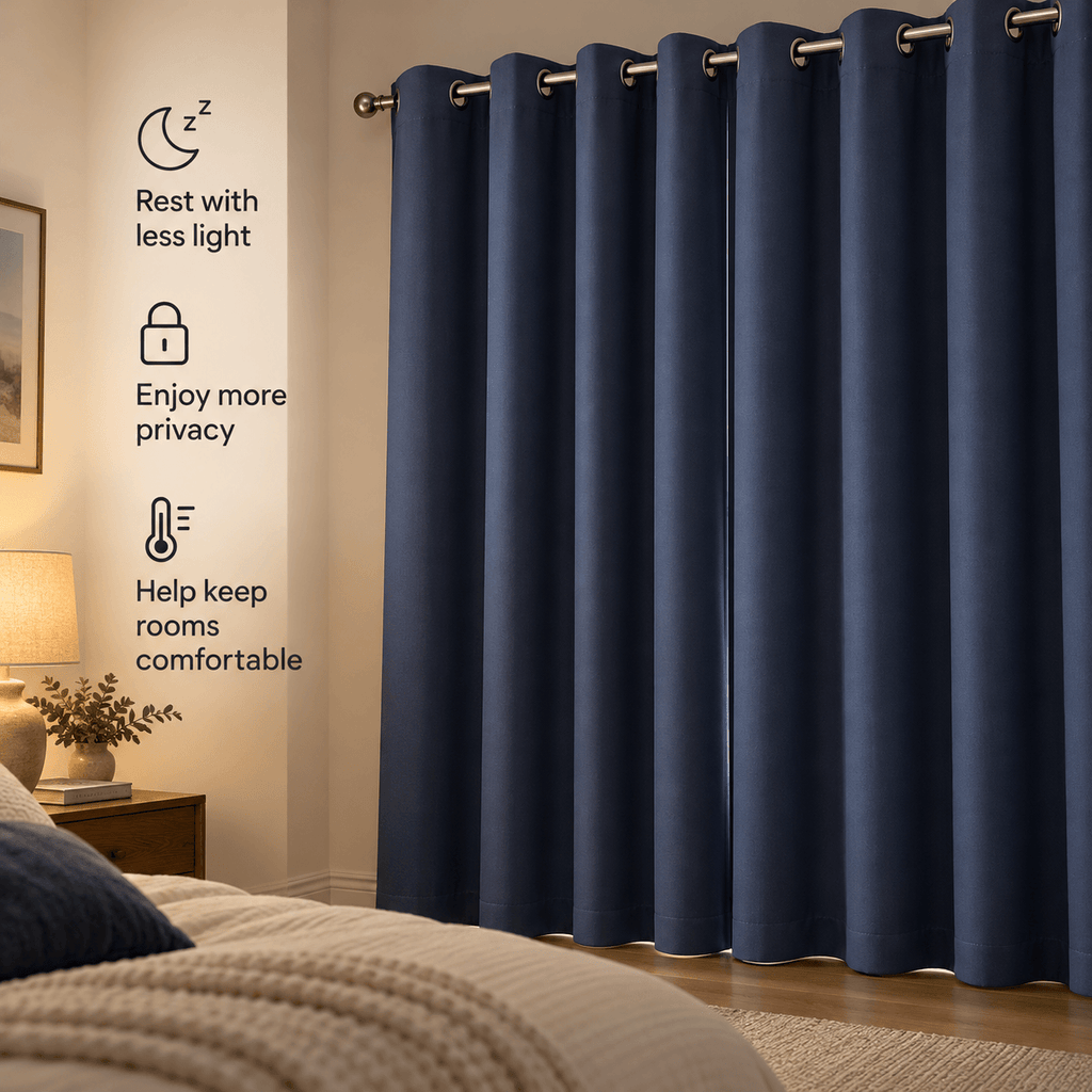 Thermal Blackout Curtains for Bedroom & Living Room 2 Panels